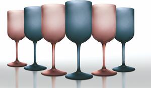 VILLA D’ESTE HOME TIVOLI Set sklenic na víno Oslo 6 kusů, modrá/růžová, matná, 450 ml