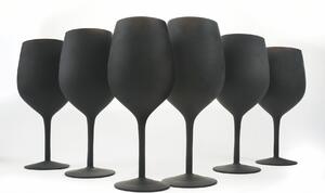 VILLA D’ESTE HOME TIVOLI Set sklenic na víno Naima 6 kusů, matná, černá, 428 ml