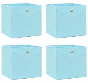 Úložné boxy 4 ks bledě modré 32 x 32 x 32 cm textil 288373