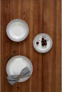 PremierHousewares Jídelní porcelánová sada Avie Spoke 12 kusů, bílá, hnědý vzor