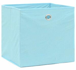 Úložné boxy 10 ks bledě modré 32 x 32 x 32 cm textil 288375