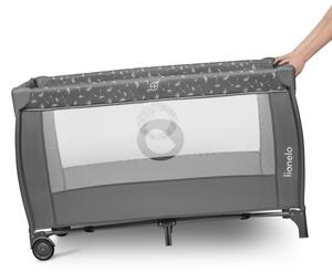 Lionelo - Cestovní postýlka STEFI PLUS Grey White