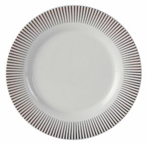 PremierHousewares Jídelní porcelánová sada Avie Spoke 12 kusů, bílá, hnědý vzor