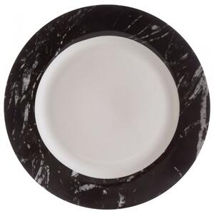 PremierHousewares Jídelní porcelánová sada Marble 16 kusů, černá/bílá, motiv mramor