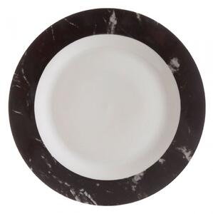 PremierHousewares Jídelní porcelánová sada Marble 16 kusů, černá/bílá, motiv mramor