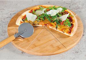 Prkénko a kráječ na pizzu, ø 32 cm, bambus KESPER 58462