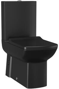 SAPHO - LARA WC kombi, spodní/zadní odpad, včetně splachovacího mechanismu, černá mat (LR360)