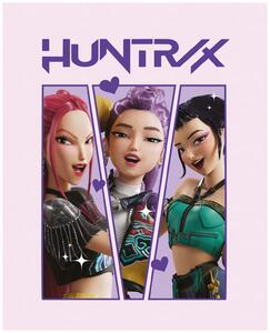 Dětská coral fleece deka KPop Demon Hunters - HUNTR/X - motiv Portraits - 130x160 cm