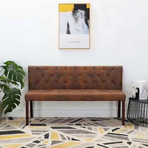 Lavice 148,5 cm hnědá umělá semišová kůže 288571