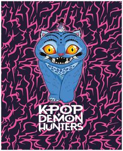 Dětská coral fleece deka KPop Demon Hunters - motiv Derpy Tiger - 130x160 cm
