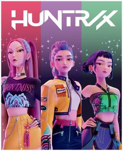 Dětská coral fleece deka KPop Demon Hunters - HUNTR/X - motiv Trio - 130x160 cm