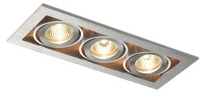 Náklopné zápustné svítidlo FIZZ III, hliník, patice GU53, 3× 50 W, 12 V