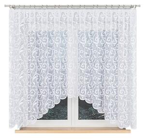 Bílá žakárová záclona LEOKADIA 300x155 cm