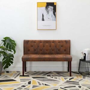 Lavice 120 cm hnědá umělá semišová kůže 288573