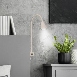Briloner LED nástěnné světlo Tuso, béžové, montáž na postel, kov, flexibilní rameno, Krémová / jantar, Ložnice, kov, Moderní