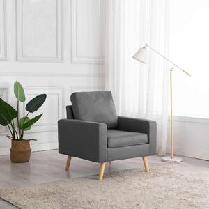Křeslo světle šedé textil 288693