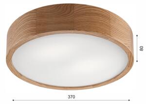Koupelnové stropní svítidlo OAK 3xE27/15W/230V dub pr. 37 cm IP54