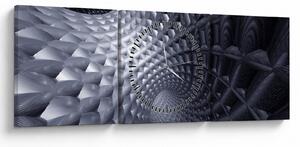 Obraz - Abstrakce 3D (s hodinami) (90x30 cm)