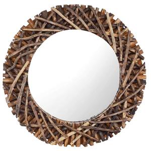 Nástěnné zrcadlo 60 cm teak kulaté 288802