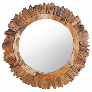 Nástěnné zrcadlo 60 cm teak kulaté 288804