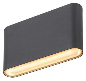 SLV - Oval 14 LED Venkovní Nástěnné Svítidlo IP65 Black