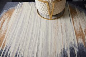Diamond Carpets koberce Ručně vázaný kusový koberec Ombre Paris DESP HL64 Ivory Charcoal - 80x150 cm