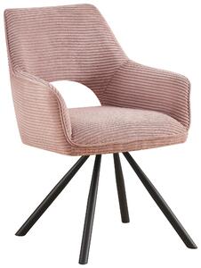 ŽIDLE S PODRUČKAMI, železo, manšestr, pink Hom`in - Jídelní židle