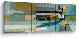 Obraz - Abstrakce (s hodinami) (90x30 cm)
