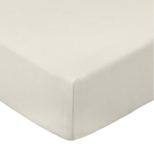 Béžové napínací prostěradlo z bavlněného perkálu 185x200 cm Cotton Percale – Bianca