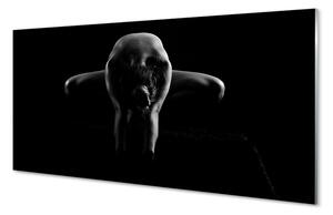 Obraz na skle Žena černé a bílé 100x50 cm