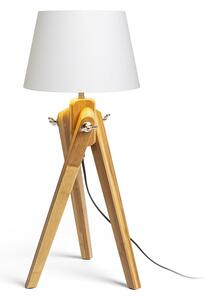 Stolní lampa AMBITUS/ALVIS 24, bílá/bambus, patice E27, 11 W