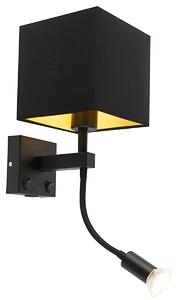 Chytrá nástěnná lampa černá s USB vč. Wifi A60 a GU10 - Zeno