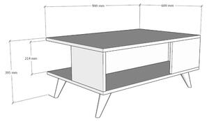 Konferenční stolek YUKA dub/mramor