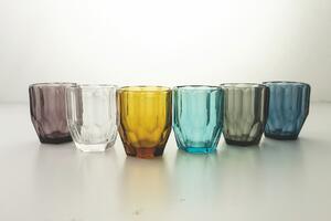VILLA D’ESTE HOME TIVOLI Set sklenic na vodu Royal 6 kusů, barevné, tvar broušeného drahokamu, 230 ml