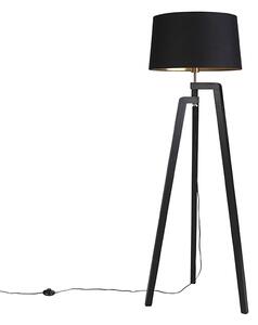Chytrá stojací lampa s stínítkem černá se zlatem 50 cm vč. Wi-Fi A60 - Puros