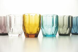 VILLA D’ESTE HOME TIVOLI Set sklenic na vodu Royal 6 kusů, barevné, tvar broušeného drahokamu, 230 ml