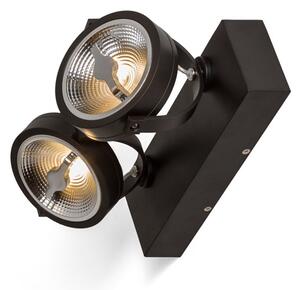 Nástěnné LED svítidlo KELLY LED II, černé, 2× 12 W, teplá bílá 3000 K, stmívatelné