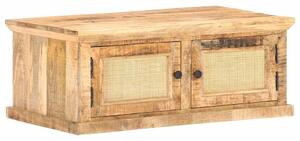 Konferenční stolek 90x50x35 cm masivní mangovník přírodní rákos 289089