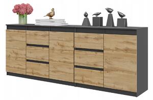 Komoda Furnica 200 x 35 x 75cm antracit matná
