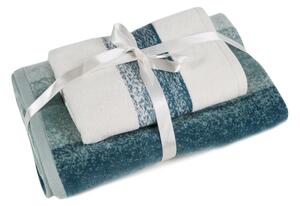 Modrá dárková sada ručníků TRIS