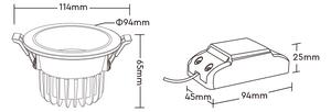 Miboxer LED zápustné svítidlo RGB+CCT Mi-light, 6W, 2.4GHz, antirflexní, RF ovládání, FUT070