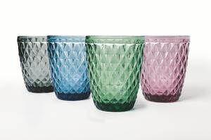 VILLA D’ESTE HOME TIVOLI Set sklenic na vodu Diamond 4 kusů, barevný, dekor kosočtverce, 240 ml