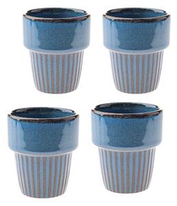 Modré keramické šálky v sadě 4 ks na espresso 100 ml Tone – Dakls