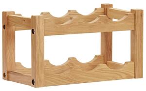 Stojan na víno na 6 lahví 37 x 21 x 21 cm masivní dubové dřevo 289201