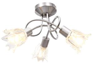 Stropní lampa průhledná skleněná stínidla 3 žárovky E14 tulipán 289227
