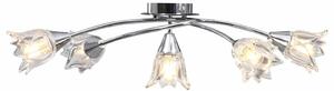Stropní lampa průhledná skleněná stínidla 5 žárovek E14 tulipán 289236