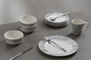 PremierHousewares Jídelní porcelánová sada Marble 16 kusů, šedá/bílá, motiv mramor