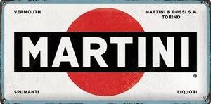 Plechová cedule Martini Logo White, (50 x 25 cm)