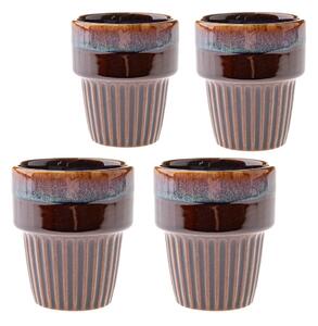 Hnědé keramické šálky v sadě 4 ks na espresso 100 ml Tone – Dakls