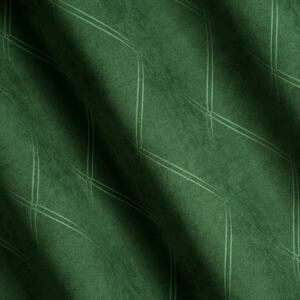 Tmavě zelený závěs ADORE1 z měkké látky s geometrickým vzorem - ušitý na míru